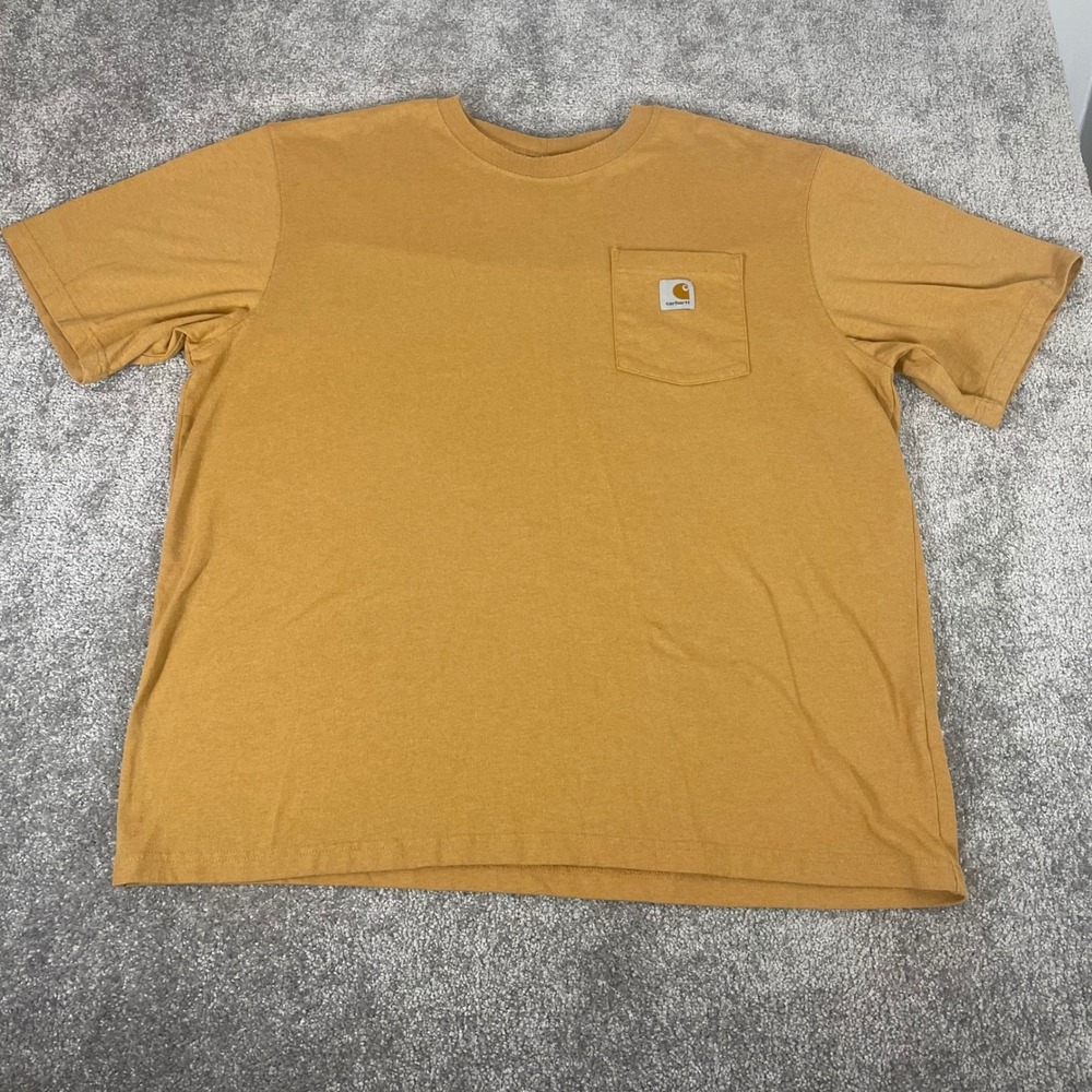 Carhartt T Shirt Mens Extra Large Original Fit Pocket K87 Work Shirt Mustard